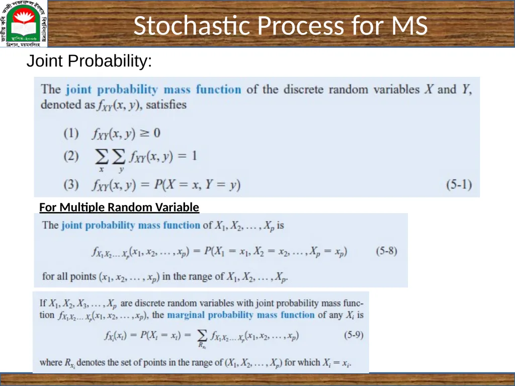 CSE 5403: Stochastic Process Cr. 3.00 Course - slide 10 of 31