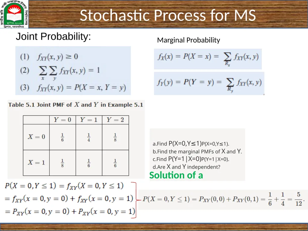 CSE 5403: Stochastic Process Cr. 3.00 Course - slide 12 of 31