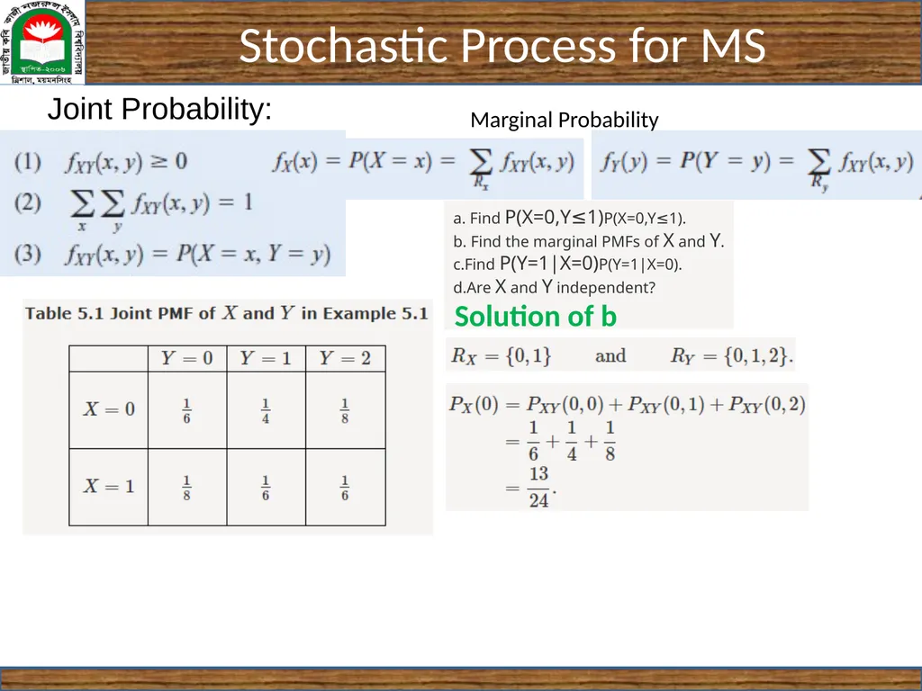 CSE 5403: Stochastic Process Cr. 3.00 Course - slide 14 of 31