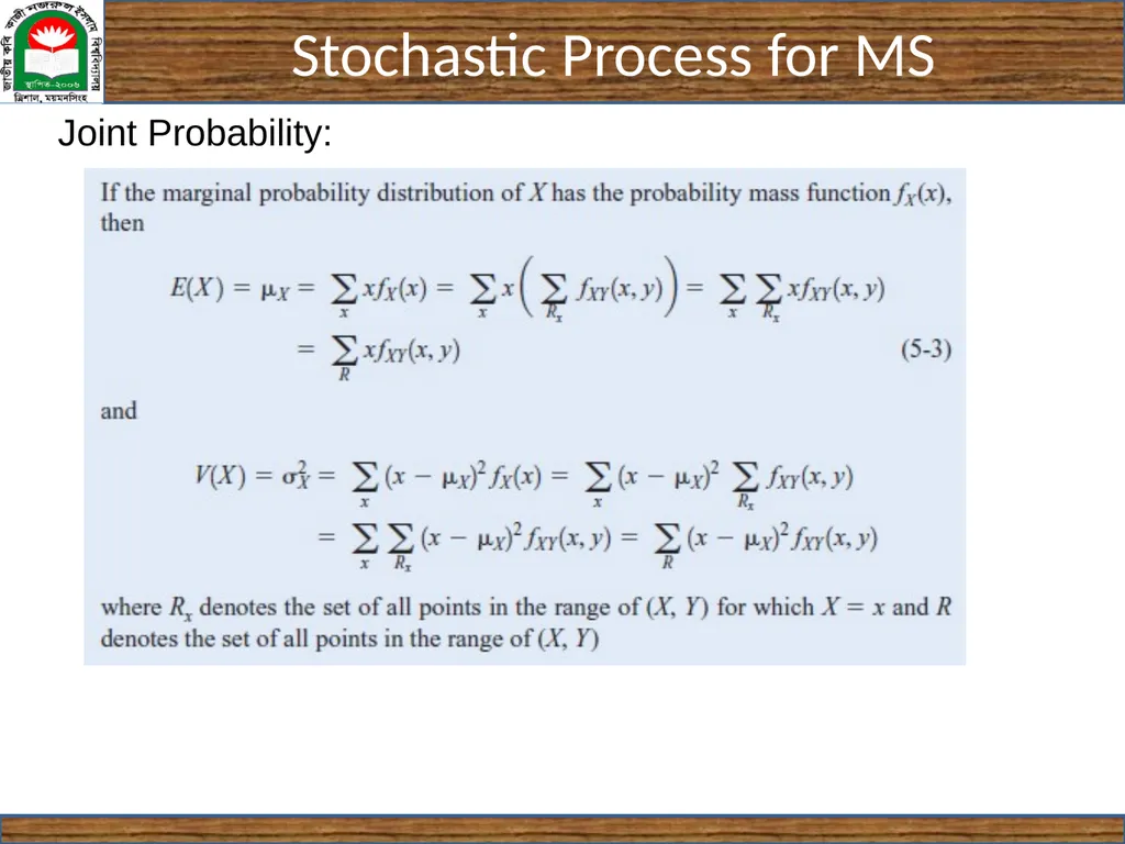 CSE 5403: Stochastic Process Cr. 3.00 Course - slide 18 of 31