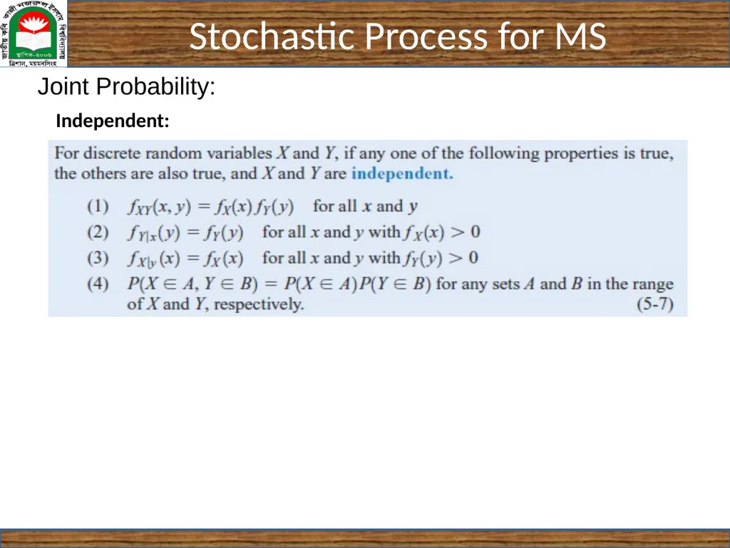 CSE 5403: Stochastic Process Cr. 3.00 Course - slide 20 of 31