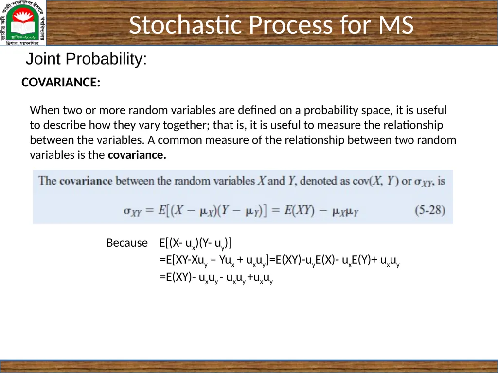 CSE 5403: Stochastic Process Cr. 3.00 Course - slide 23 of 31
