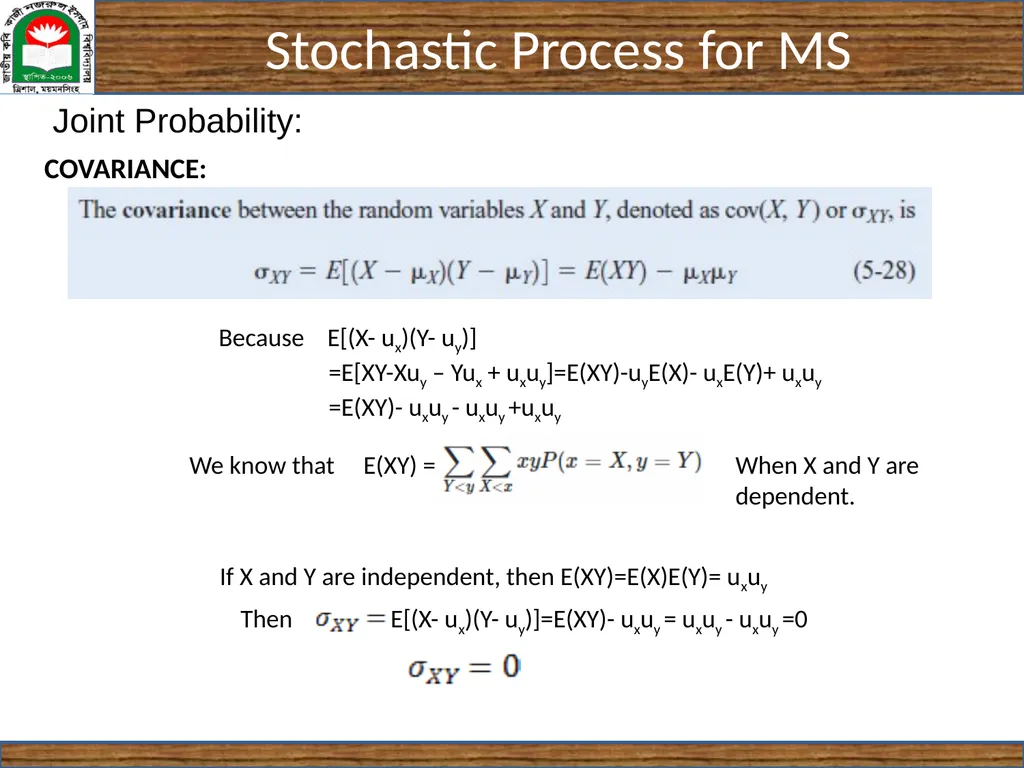 CSE 5403: Stochastic Process Cr. 3.00 Course - slide 24 of 31
