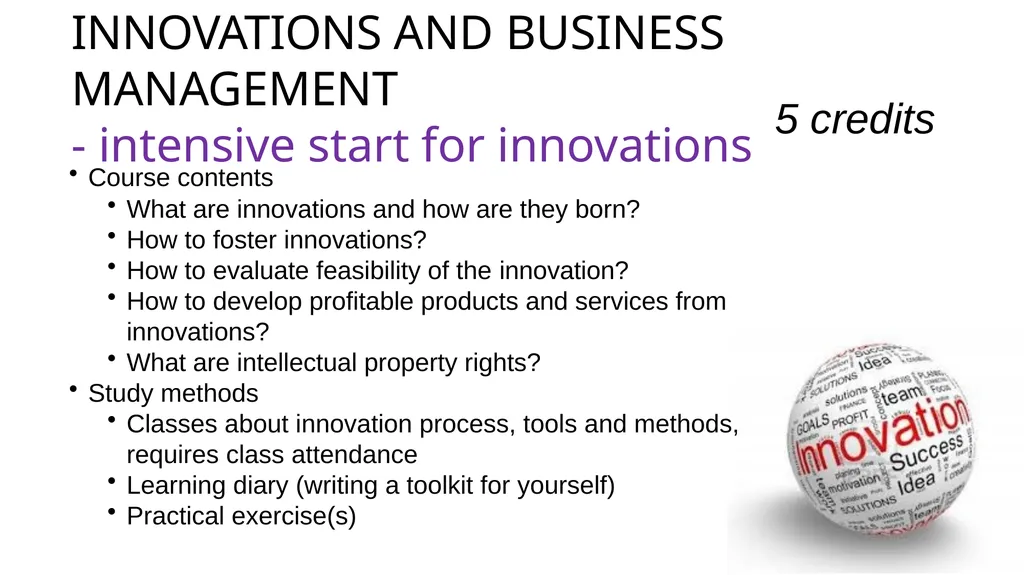 Innovation Management and Business Development - slide 4 of 10