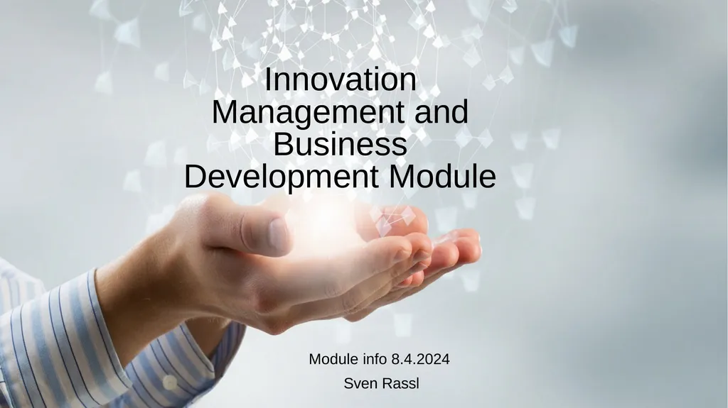 Innovation Management and Business Development - slide 1 of 10