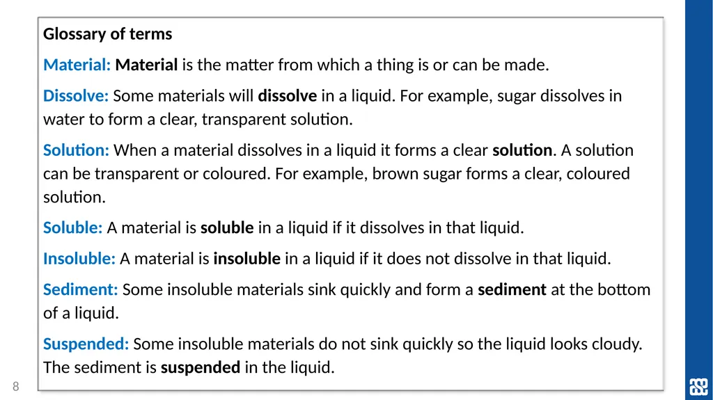 Properties and changes of materials Comparing - slide 8 of 9