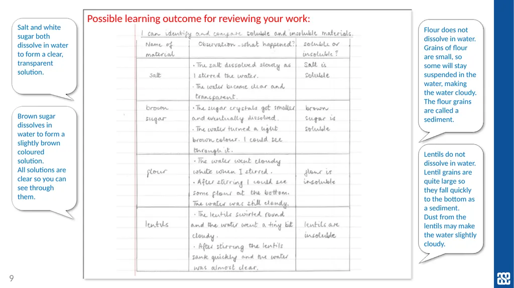 Properties and changes of materials Comparing - slide 9 of 9