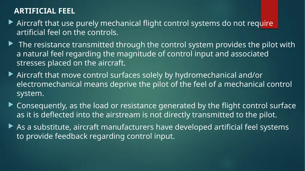 Flight controls Primary flight controls Since the - slide 47 of 74