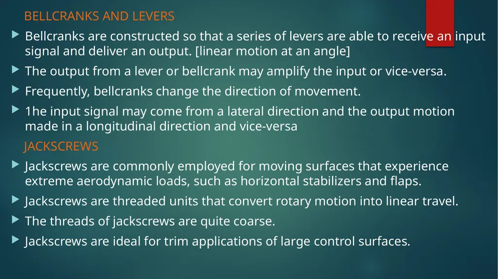 Flight controls Primary flight controls Since the - slide 31 of 74