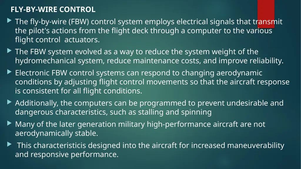 Flight controls Primary flight controls Since the - slide 42 of 74