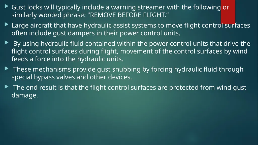 Flight controls Primary flight controls Since the - slide 55 of 74