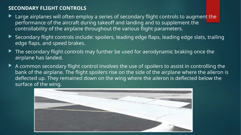 Flight controls Primary flight controls Since the - slide 8 of 74