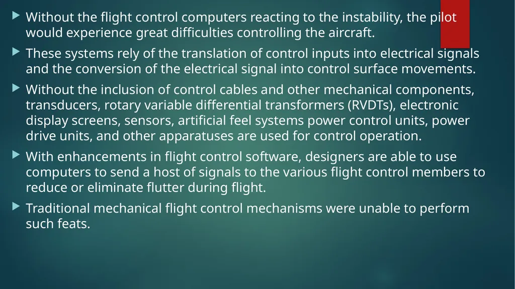 Flight controls Primary flight controls Since the - slide 43 of 74