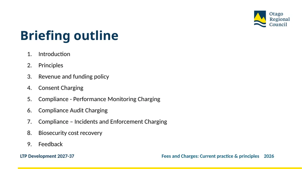 Developing the LTP 2027-37 Fees and Charges: - slide 2 of 44