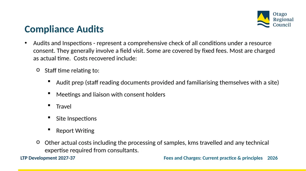 Developing the LTP 2027-37 Fees and Charges: - slide 32 of 44