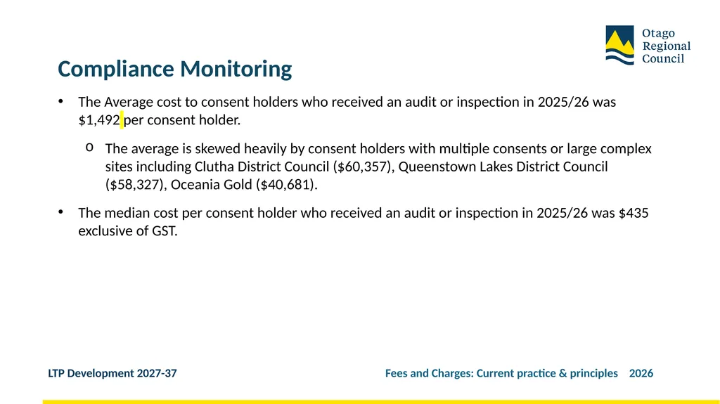 Developing the LTP 2027-37 Fees and Charges: - slide 36 of 44