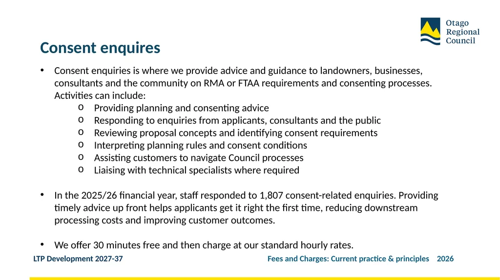Developing the LTP 2027-37 Fees and Charges: - slide 20 of 44