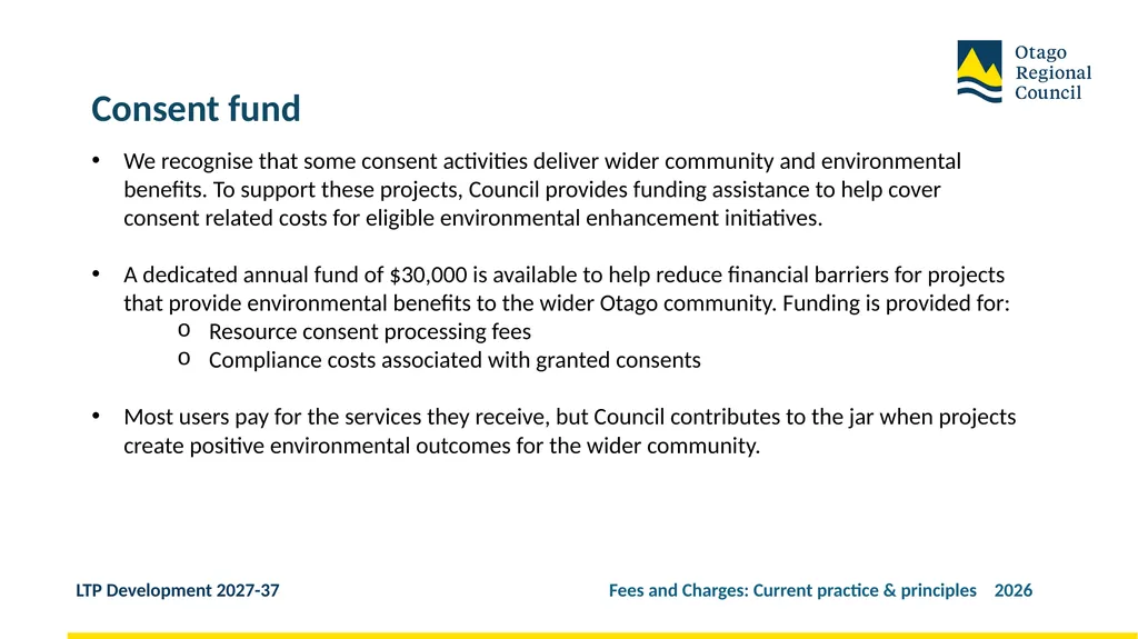 Developing the LTP 2027-37 Fees and Charges: - slide 14 of 44