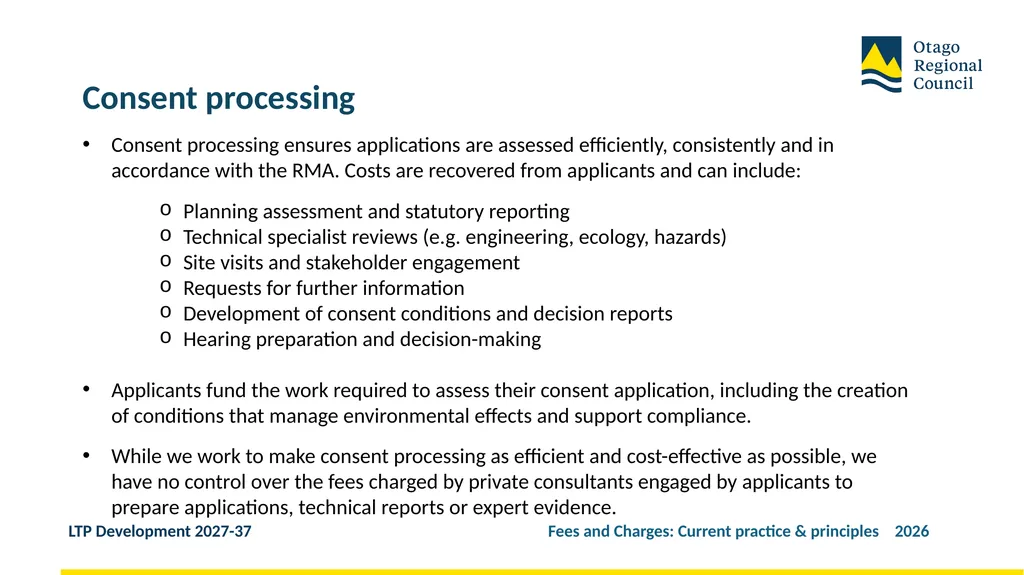 Developing the LTP 2027-37 Fees and Charges: - slide 15 of 44