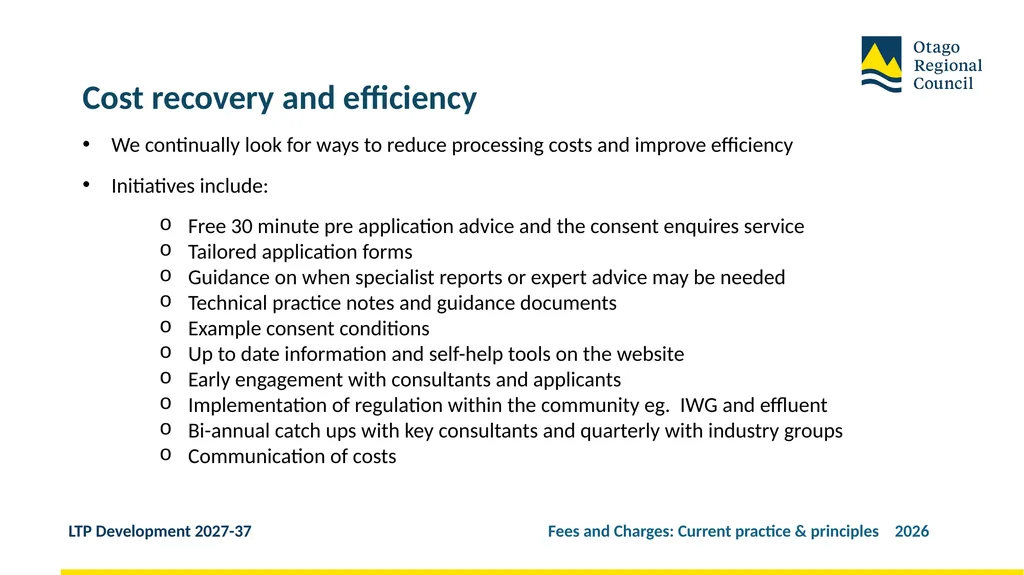 Developing the LTP 2027-37 Fees and Charges: - slide 21 of 44