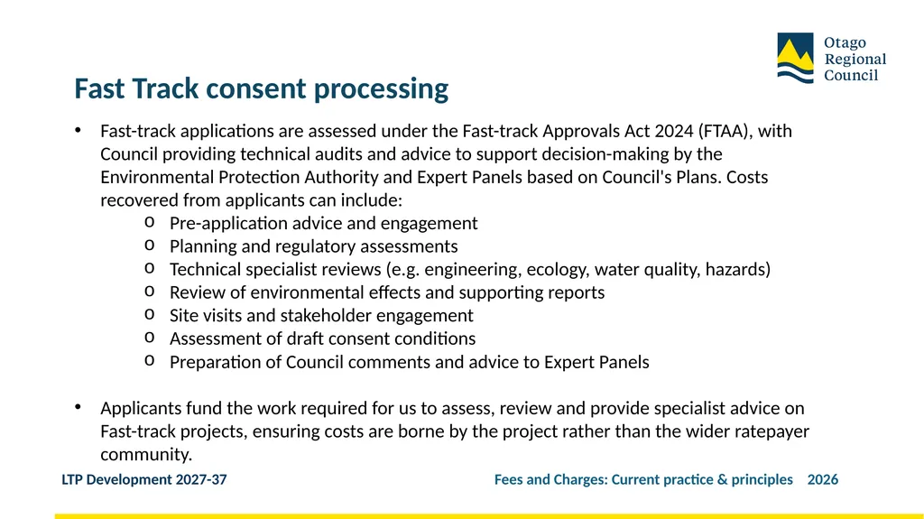 Developing the LTP 2027-37 Fees and Charges: - slide 19 of 44