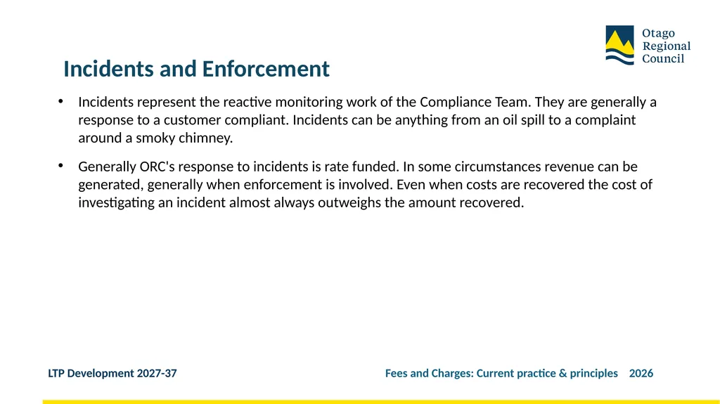 Developing the LTP 2027-37 Fees and Charges: - slide 39 of 44