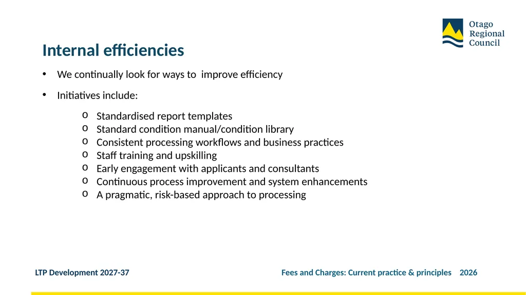 Developing the LTP 2027-37 Fees and Charges: - slide 22 of 44