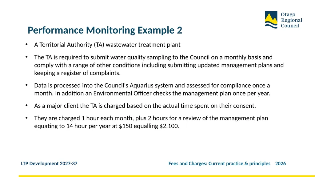 Developing the LTP 2027-37 Fees and Charges: - slide 30 of 44