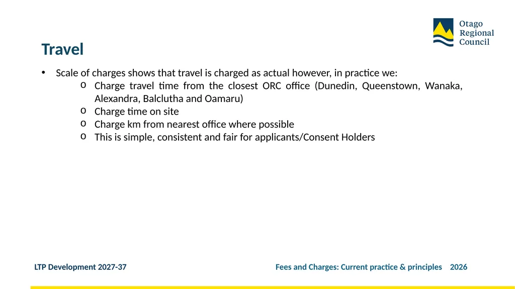 Developing the LTP 2027-37 Fees and Charges: - slide 10 of 44