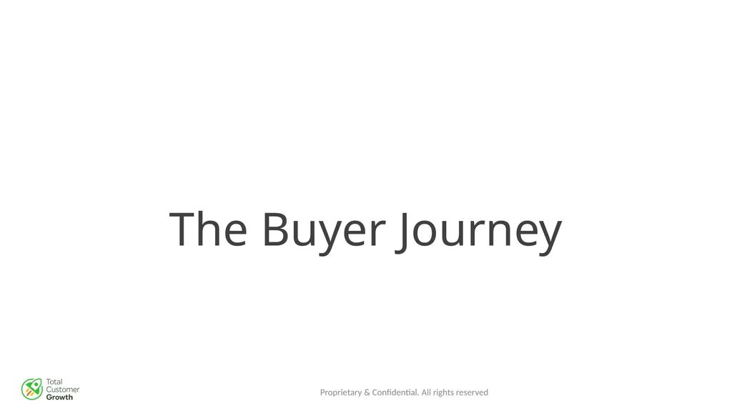 The Buyer Journey Proprietary & Confidential. All - slide 1 of 26