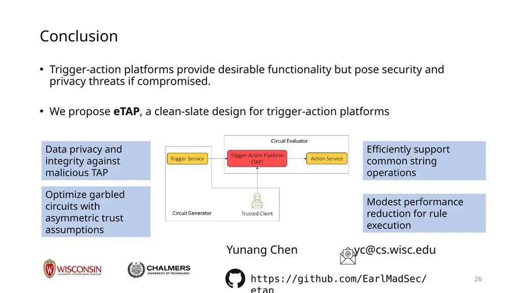 Data Privacy in Trigger-Action Systems Yunang - slide 26 of 26