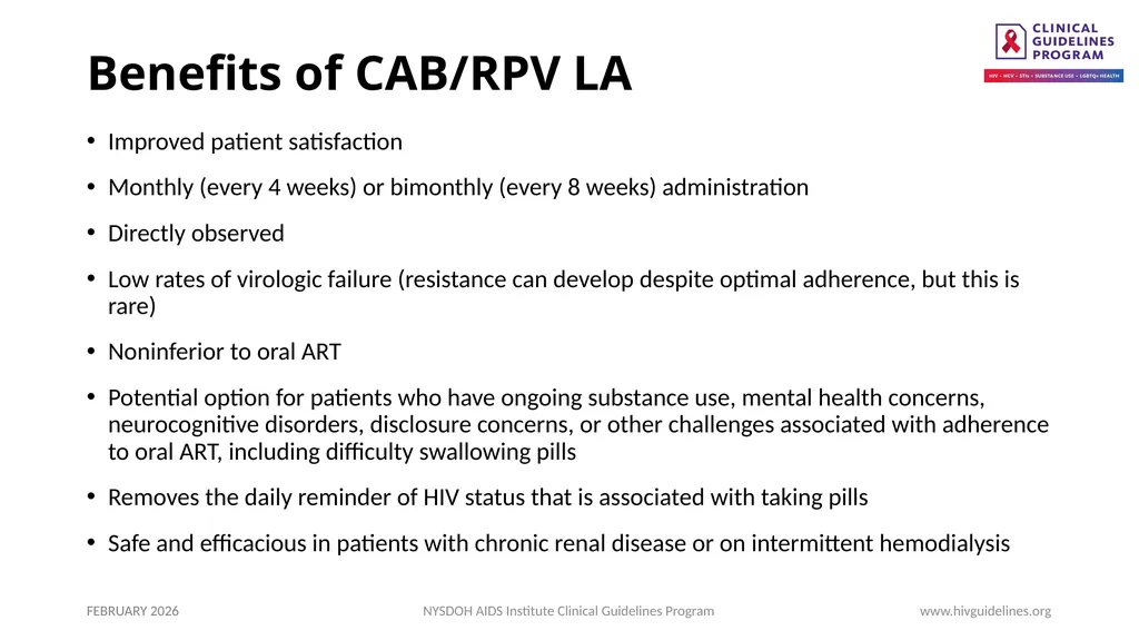 Use of Injectable CAB/RPV LA as Replacement ART - slide 6 of 22