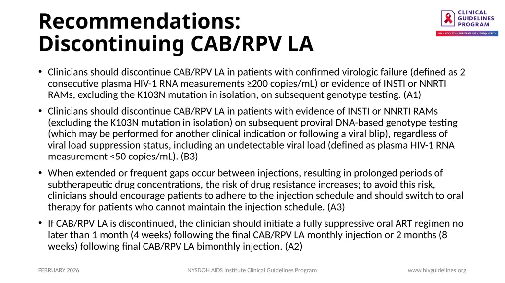 Use of Injectable CAB/RPV LA as Replacement ART - slide 17 of 22