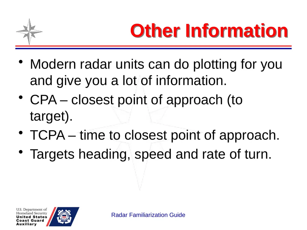 RADAR Familiarization Guide National Response - slide 38 of 47