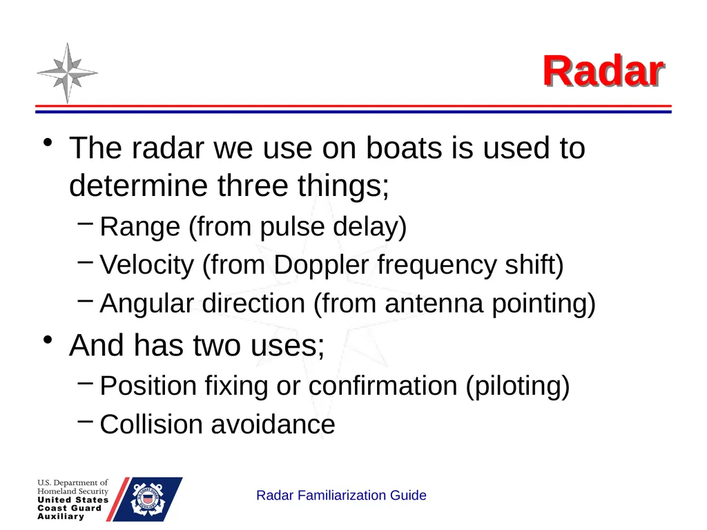RADAR Familiarization Guide National Response - slide 6 of 47