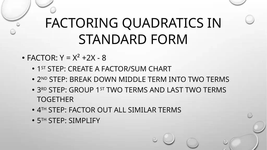 Quadratic Equations Algebra 2 Unit 3 General - slide 29 of 54