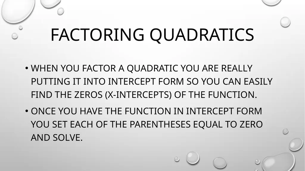 Quadratic Equations Algebra 2 Unit 3 General - slide 22 of 54