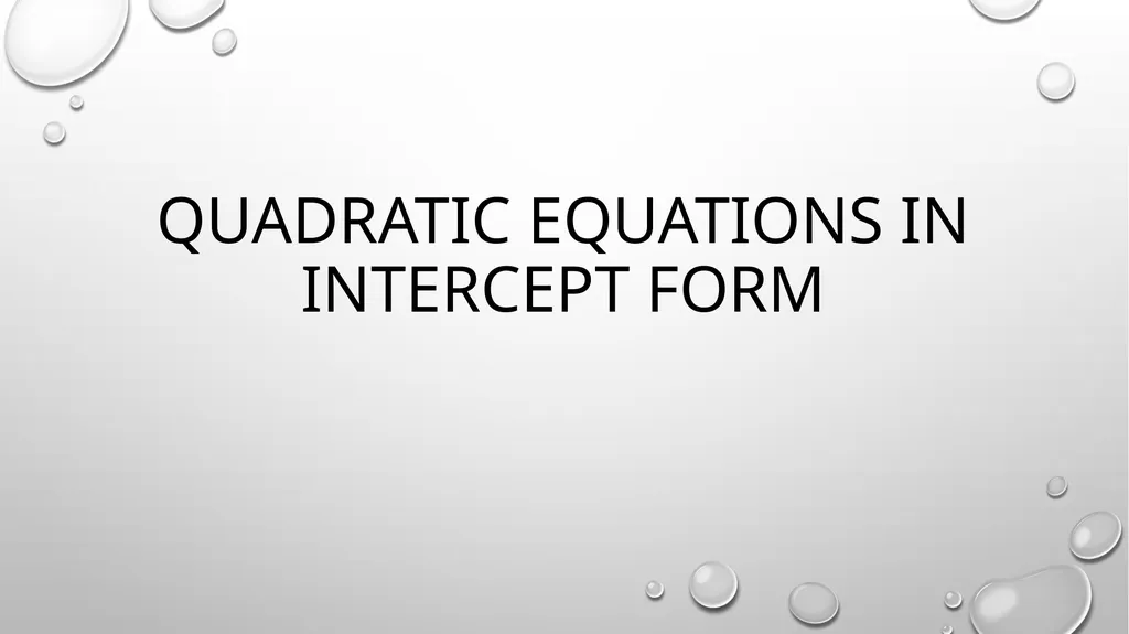 Quadratic Equations Algebra 2 Unit 3 General - slide 17 of 54
