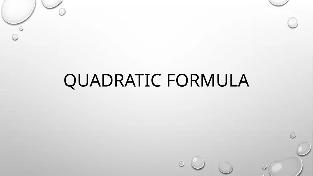 Quadratic Equations Algebra 2 Unit 3 General - slide 34 of 54