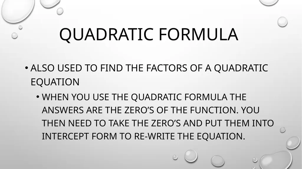 Quadratic Equations Algebra 2 Unit 3 General - slide 35 of 54