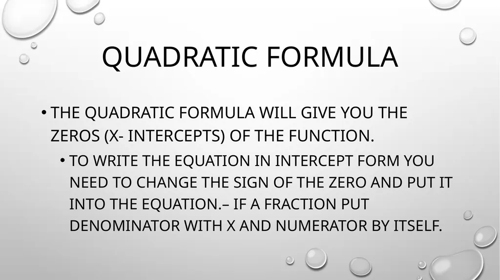 Quadratic Equations Algebra 2 Unit 3 General - slide 48 of 54