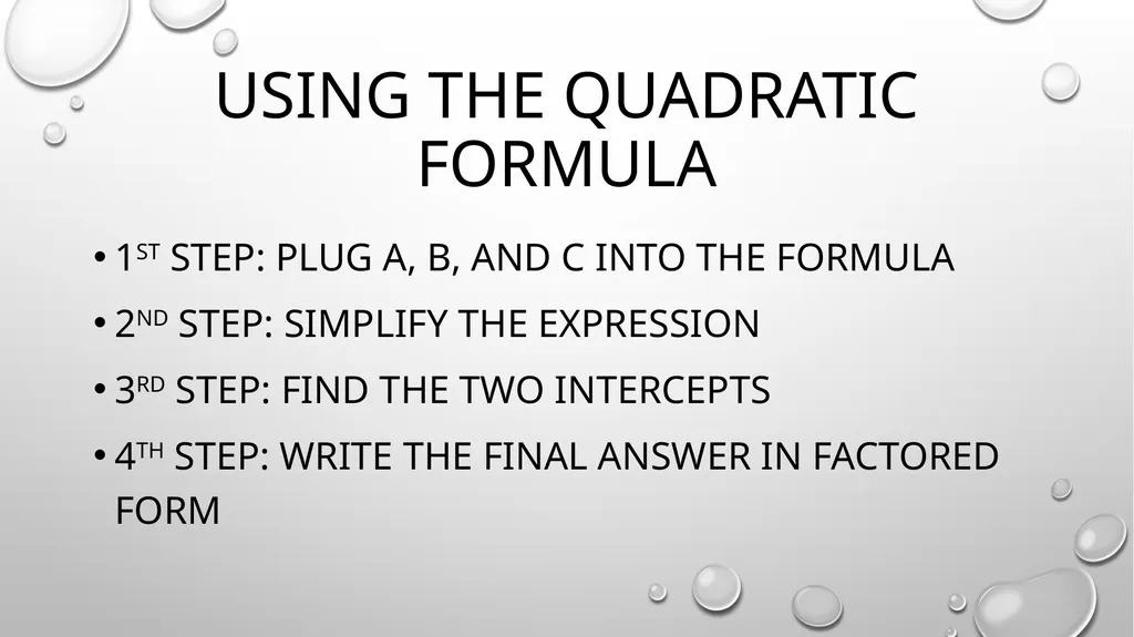 Quadratic Equations Algebra 2 Unit 3 General - slide 38 of 54