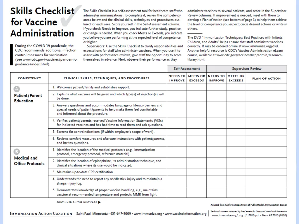 COVID-19 Immunization Skills Training for EMS - slide 45 of 48