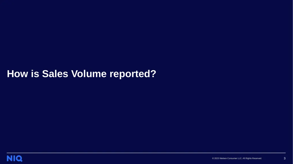 Sales Volume NIQ RMS Certification Course Session - slide 3 of 11