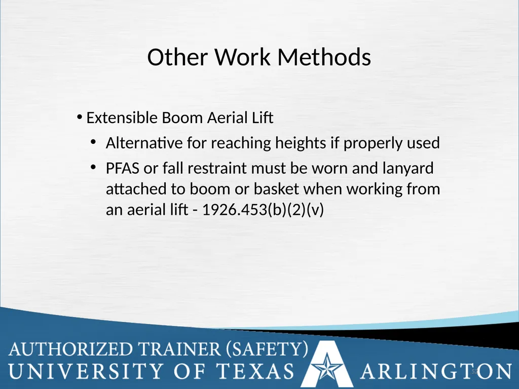 Fall Protection Safety Objectives The purpose of - slide 52 of 72