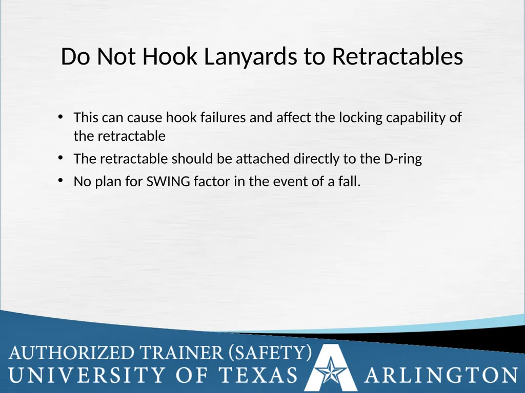 Fall Protection Safety Objectives The purpose of - slide 70 of 72