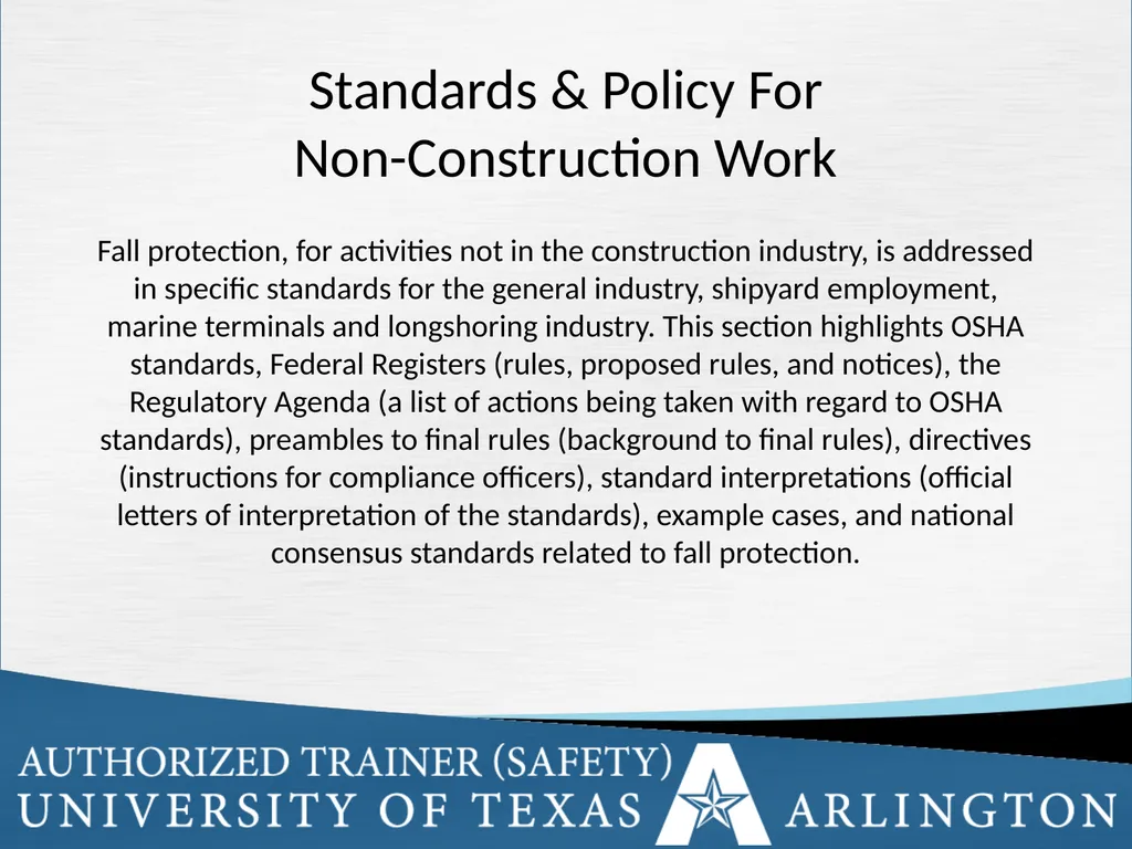 Fall Protection Safety Objectives The purpose of - slide 12 of 72