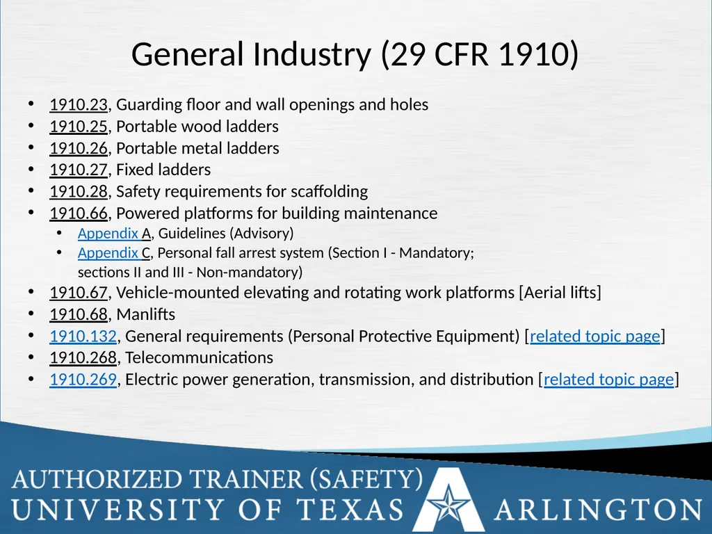 Fall Protection Safety Objectives The purpose of - slide 13 of 72