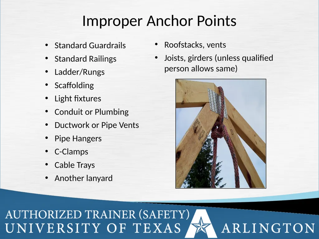 Fall Protection Safety Objectives The purpose of - slide 57 of 72