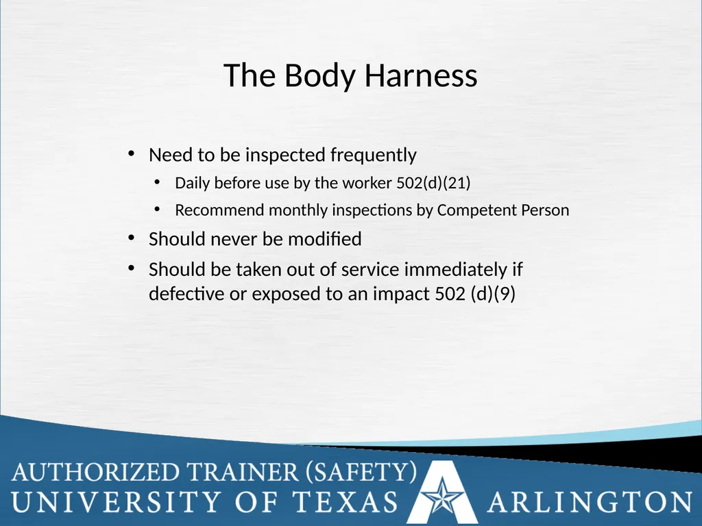 Fall Protection Safety Objectives The purpose of - slide 60 of 72